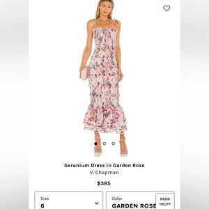 Geranium dress in garden rose